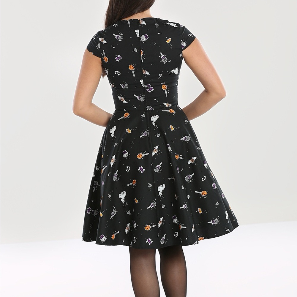 Hell Bunny Trick or Treat 50’s Dress Halloween Candy print - Picture 3 of 8
